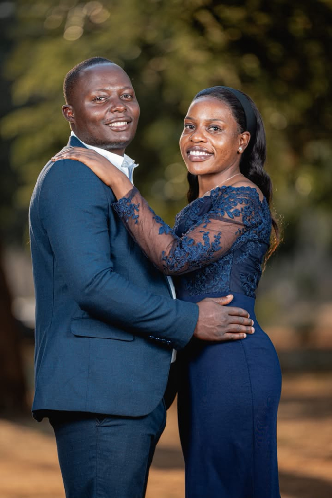 Terrence and Lina together in formal blue